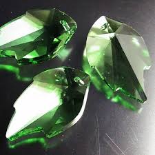 Kristályok 6735-Green-Crystal-Leaf-Crystal-Jewelry-Bead-TL09080333-