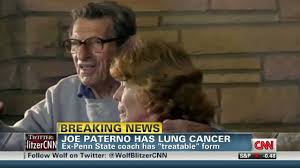Paterno diagnosed with lung cancer. STORY HIGHLIGHTS