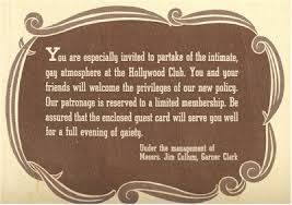 Hollywood Club insert