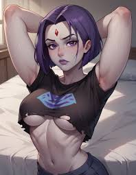 Sexy raven shows her pretty tights holes teen titans hentai jpg x Sexy raven