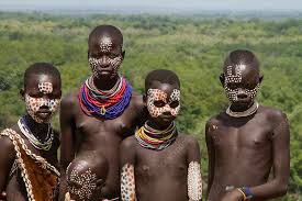 africa tribe kids girls|teens and children of the Karo tribe - Stock Image - C027/0292 - Science  Photo Library