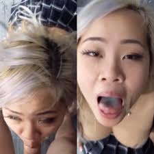 Teen blonde enjoys trying swallow cock in throat licks balls until gets cum in her mouth and face jpg x Blonde suck and swallow