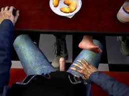 Footjob under table jpg x Footjob under table