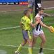 First female field umpire Eleni Glouftsis earns AFL debut in Essendon-West Coast clash 