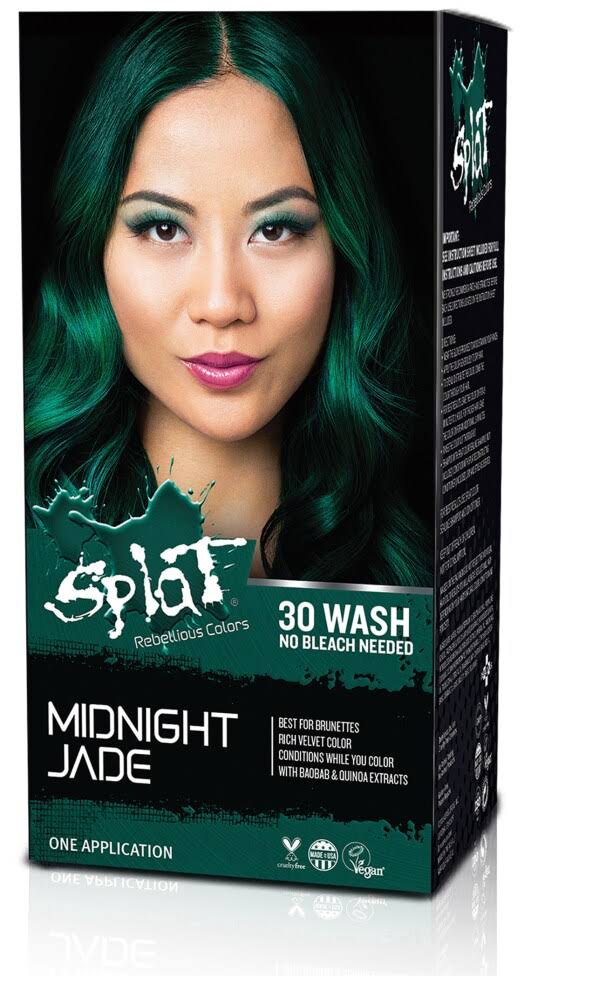 Splat Midnight Jade Hair Color, Semi-Permanent Bleach Free Green Dye