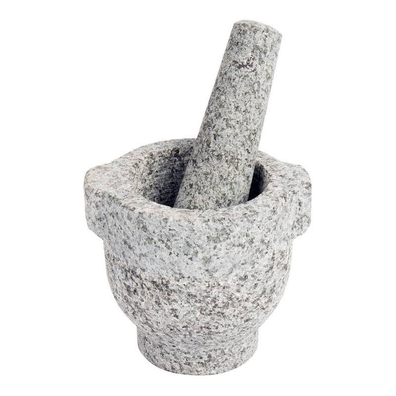 Libertyware Stone Granite Mortar and Pestle 4 Cup Capacity, 8 Inch, Gray