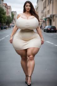 Image of full front view wide hips giant hanging breasts perfect stunningly beautiful smiling face jpg x Giant hips