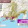 【氾濫危険情報】大雨の影響で静岡県を流れる太田川（おおたがわ ...