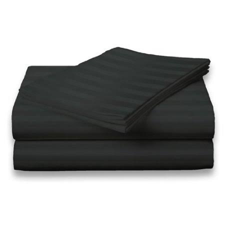 300 Thread Count Cotton Dobby Stripe Sheet Set Full - Black