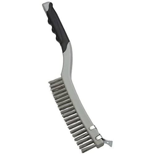 Silverline 156914 Stainless Steel Wire Brush with Scraper 3 Row