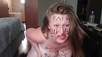 Worthless topless whores each getting their faces fucked until their makeup and spit starts running jpg x Worthless slut