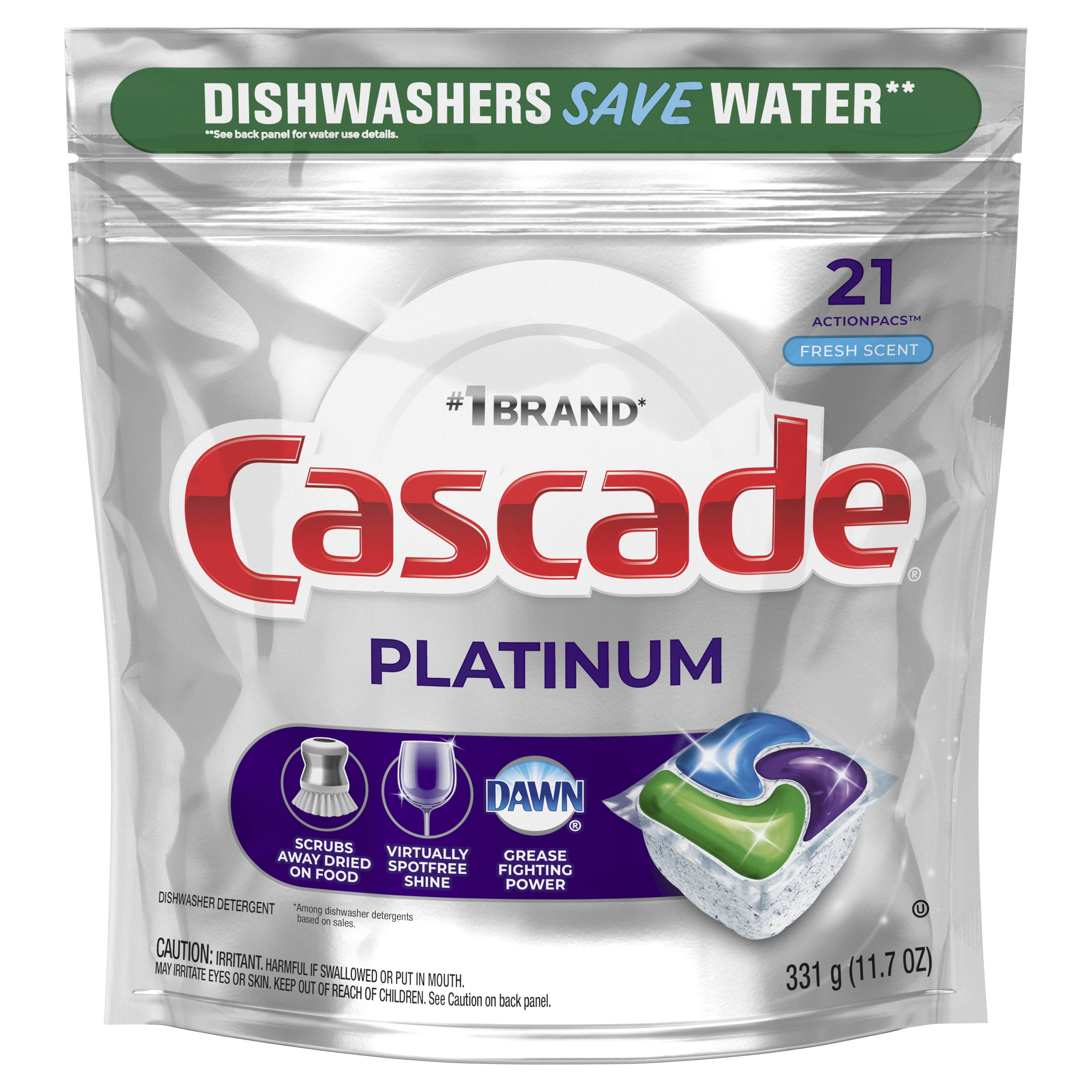 Cascade ActionPacs, Dishwasher Detergent, Fresh Scent - 7.8 oz
