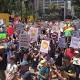 Thousands march in LA for impeachment of President Trump; his supporters hold their own rally 