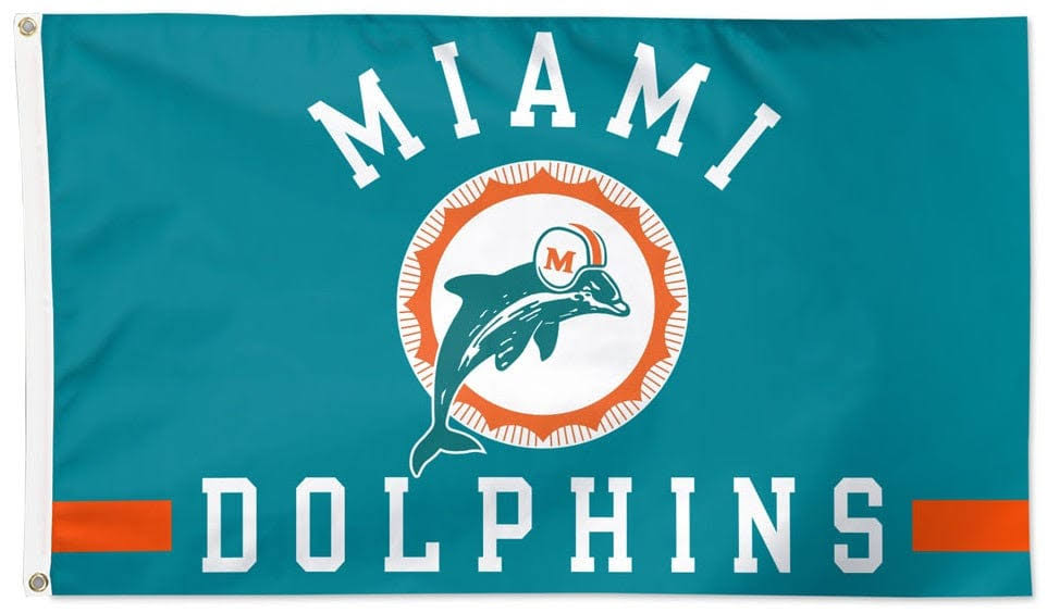 WinCraft Miami Dolphins 3' x 5' White 1-Sided Deluxe Flag