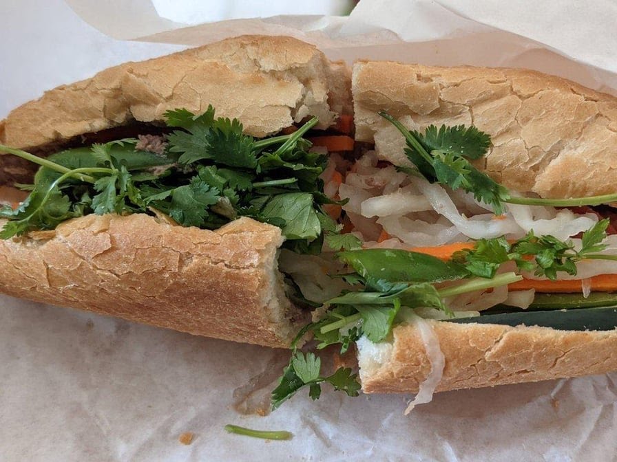 Avian Water and Banh Mi Sandwich by null