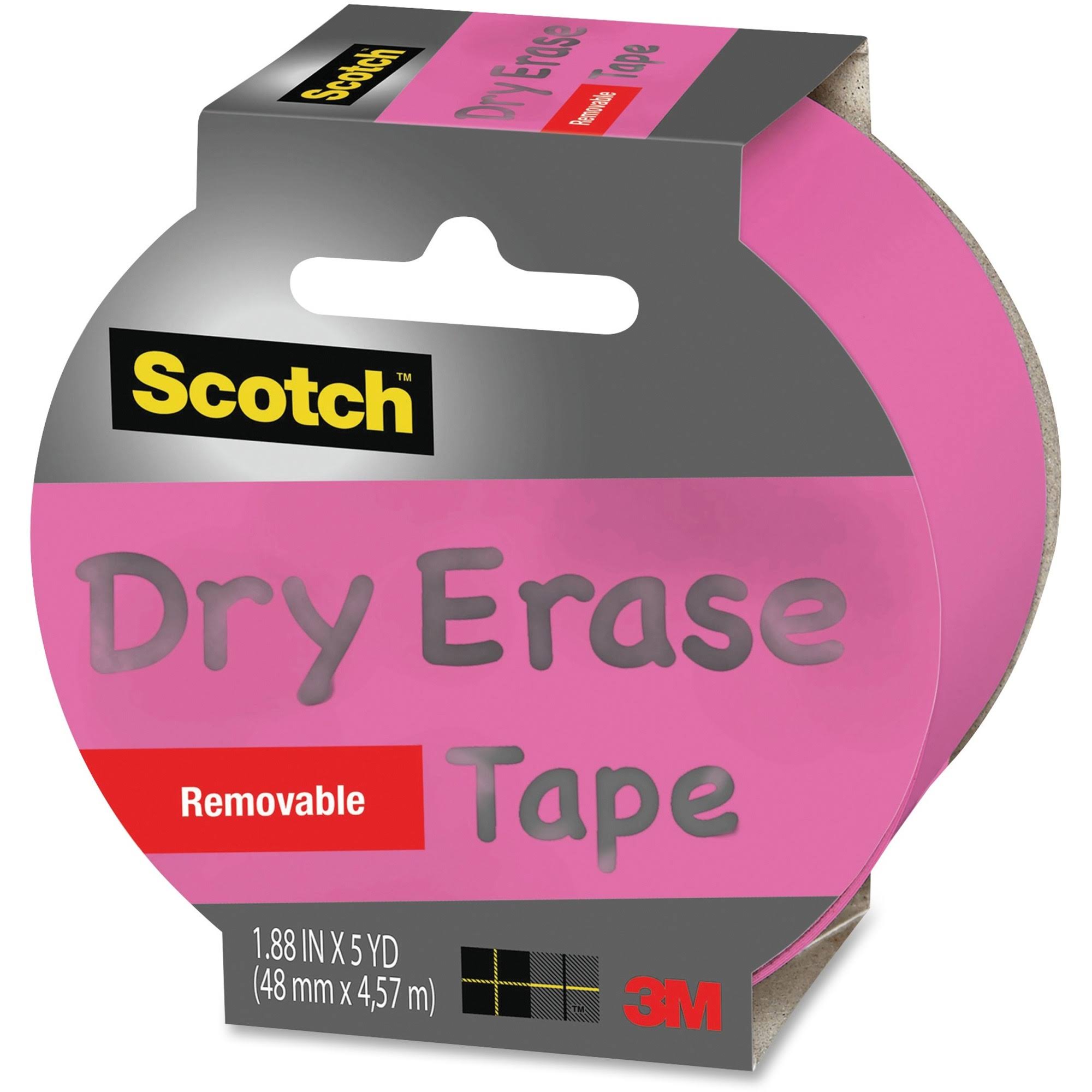 Scotch Dry Erase Tape - Pink, 1.88 x 5yds