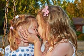 two little girls kissing|Two Charming Little Image & Photo (Free Trial) | Bigstock