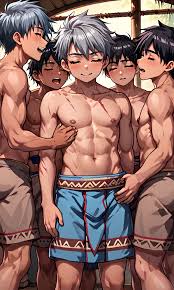 Cartoon shota nude|Anime - style picture of two cats standing on a beach near the ocean -  SeaArt AI