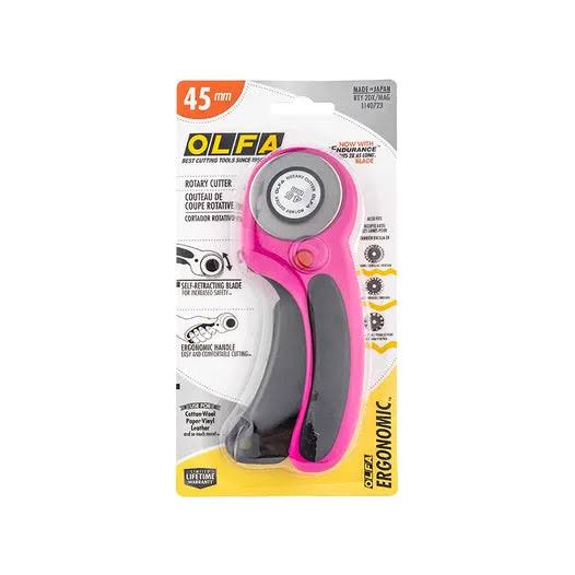 Olfa Ergonomic Rotary Cutter 45mm-Magenta