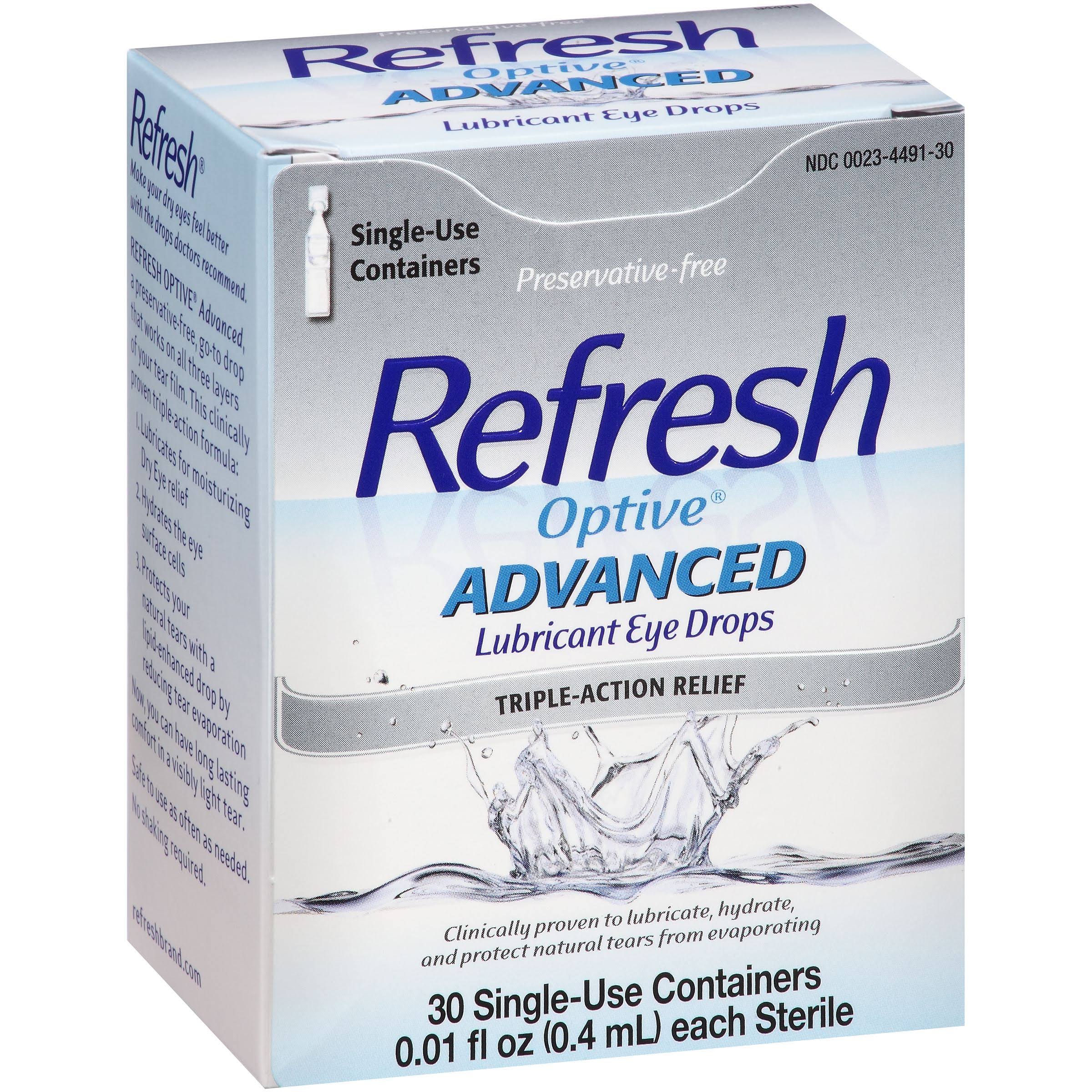Refresh Optive Advanced Lubricant Eye Drops - 30 Vials