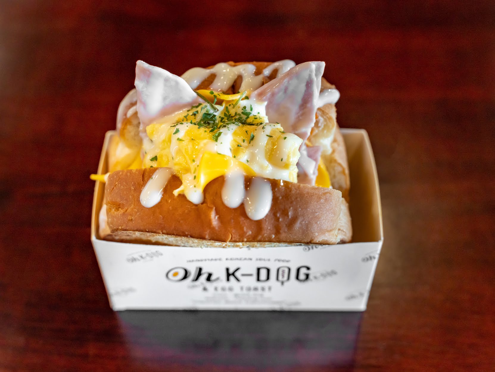 Texas Oh K-Dog and Egg toast by null