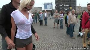 Mona wales and steve holmes giving corporal punishment to two euro hot slaves juliette march and valeria blue in public jpg x Public punishment
