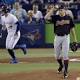 Bauer leaves in first inning after blood drips from finger 