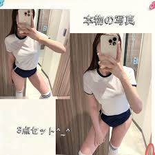 ぴったり天然ブルマ　女子高生|Rhowena] ブルマ コスプレ セクシー 体操服 体操着 可愛い ブルマー 女子高生 制服 大人 レディース コスチューム 白い ストッキング付き  3点セット Gym Uniform Bloomer Costume - メルカリ