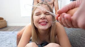A cute schoolgirl was fucked cum on her face and she went to school covered in cum jpg x Cum on her face