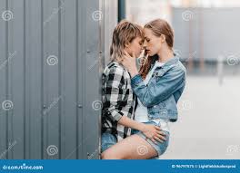 young lesbian kissing teen|Beautiful Young Lesbian Couple Hugging Kissing写真素材655975198 | Shutterstock
