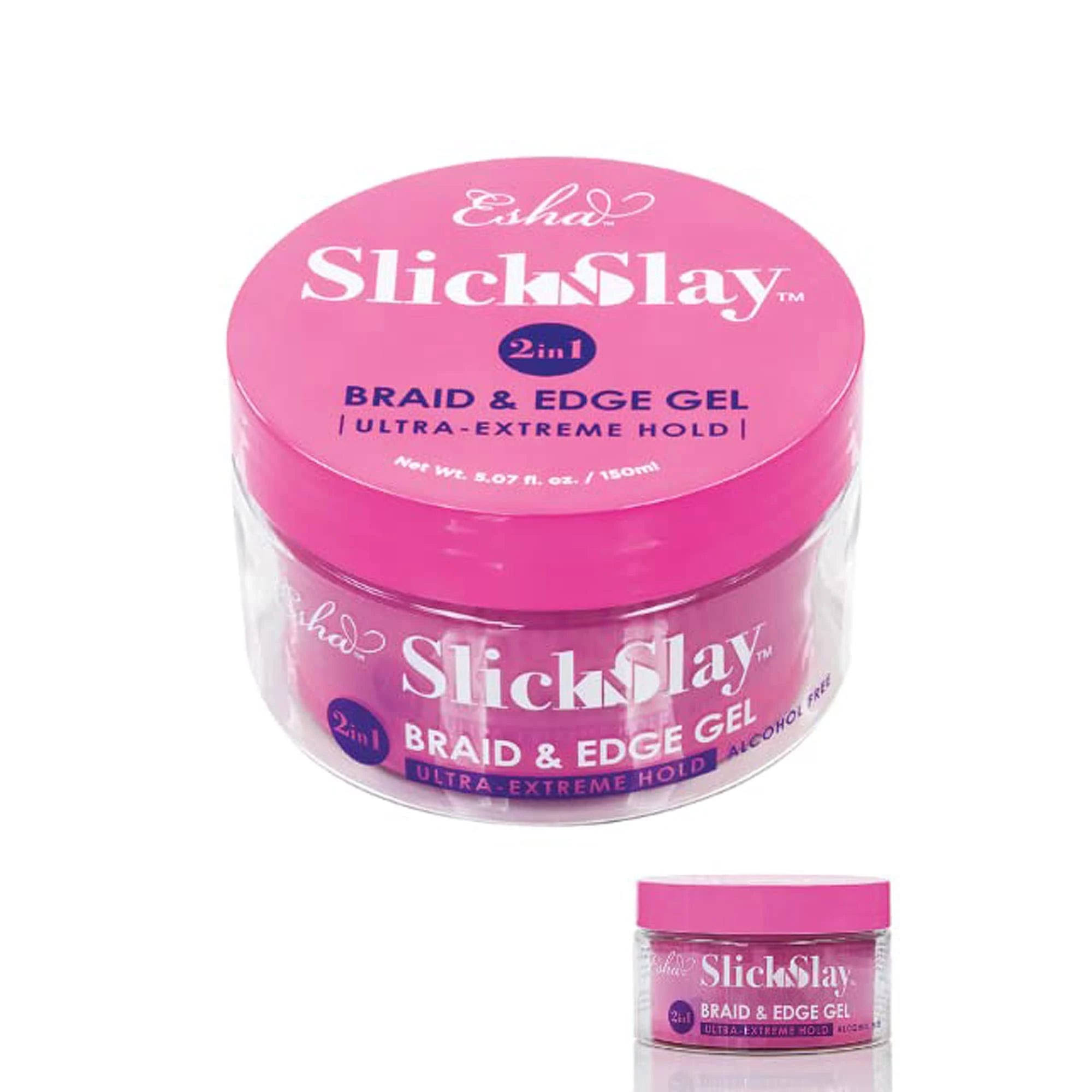 Esha Slick N Slay Braiding Gel – 3-in-1 Braid and Edge Gel – Ultra Extreme Hold Gel for Hair 16.9oz - 500ml - Coconut