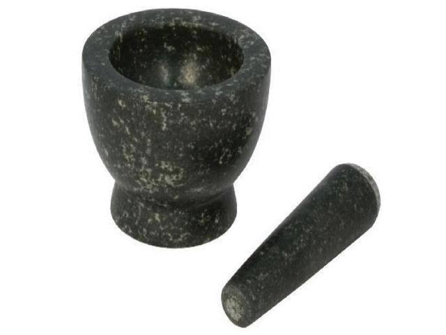 Libertyware Stone Granite Mortar and Pestle 4 Cup Capacity, 8 Inch, Gray