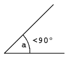 An angle less than 90 degrees (right angle).
 

