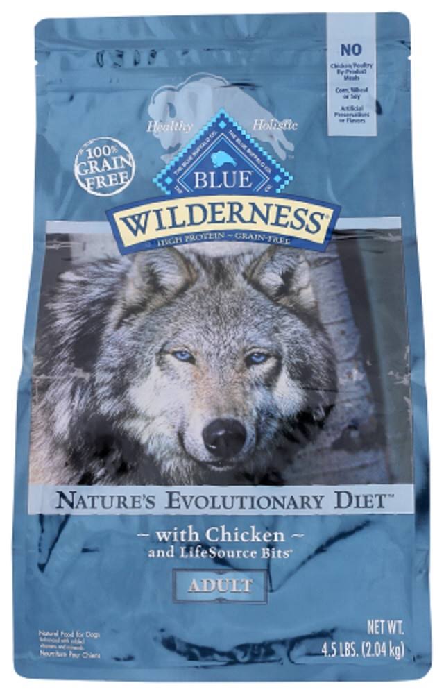 Blue Buffalo Wilderness Adult Dog Food - Chicken Recipe, 4.5lbs