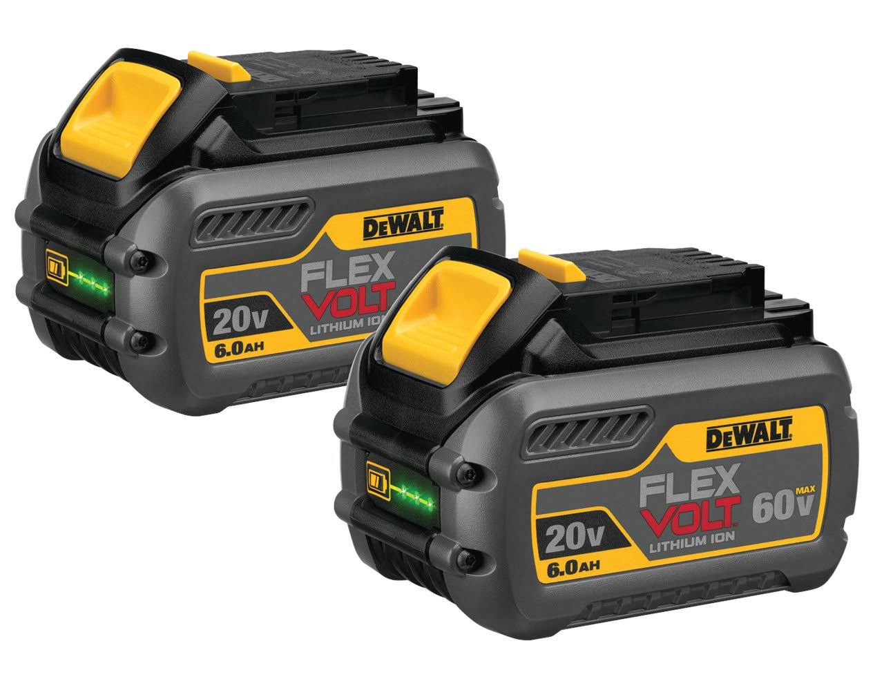 Dewalt DCB606-2 MAX Flexvolt Battery Dual Pack - 2pk, 20/60V, 6.0Ah