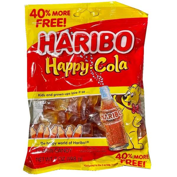 Haribo Gummi Candy, Happy Cola - 5 oz