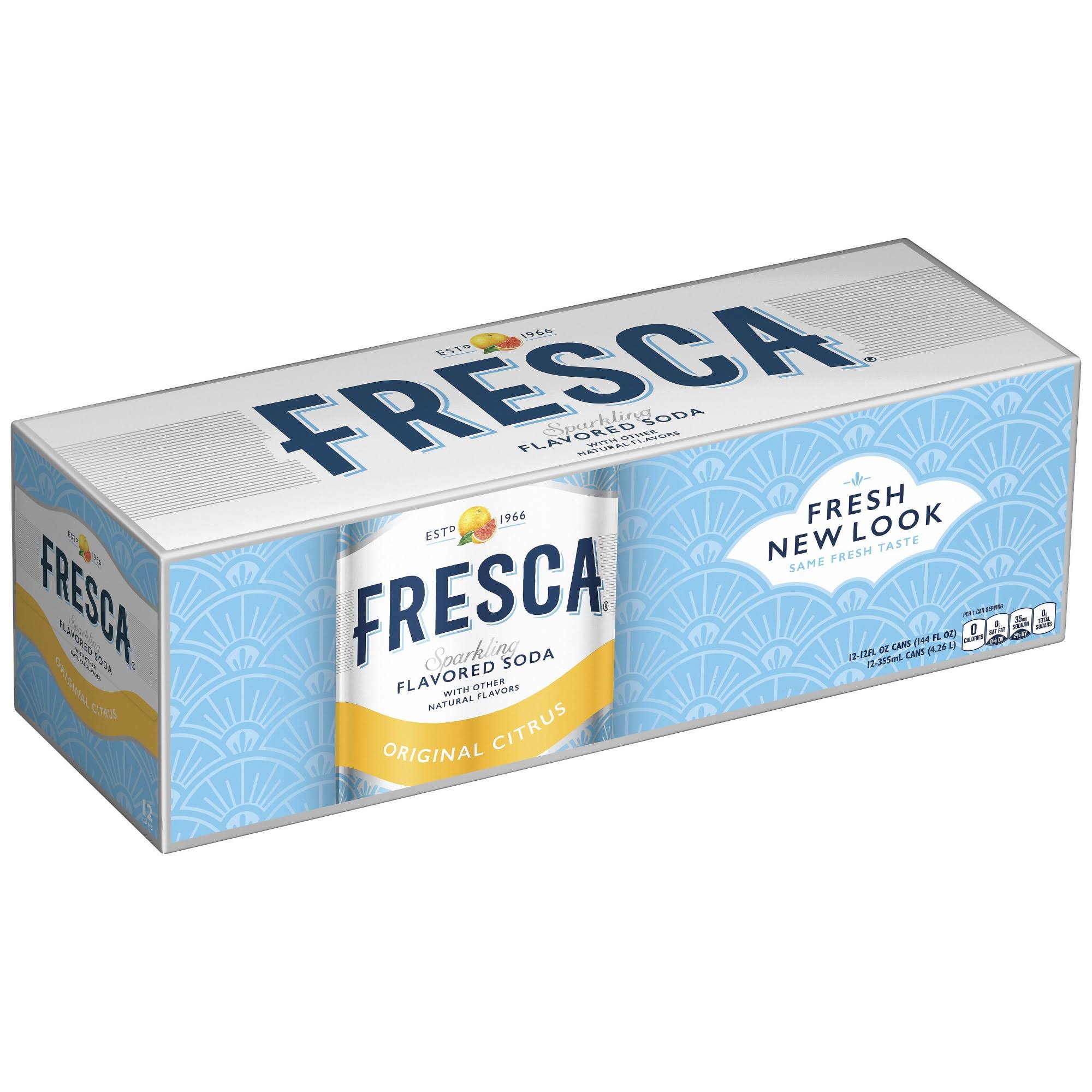 Fresca Sparkling Flavored Soda - Original Citrus, 12oz, 24 Pack