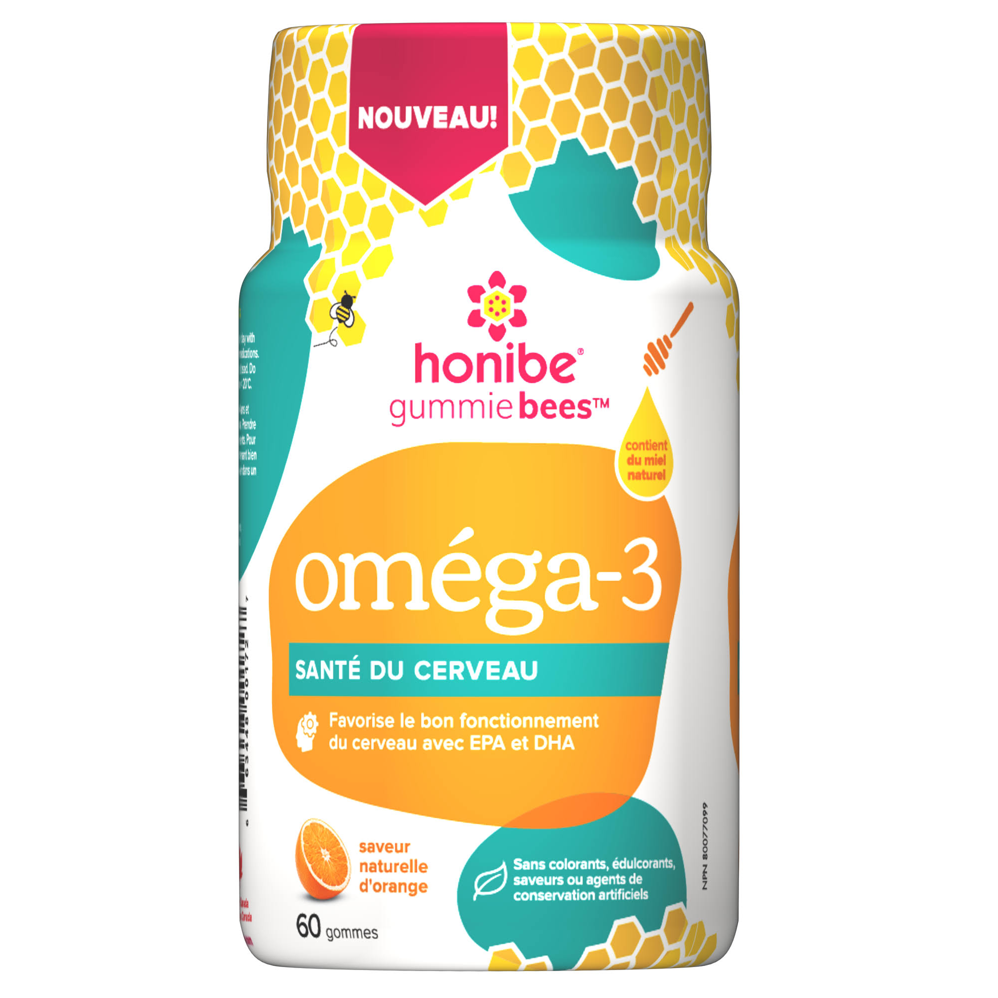 Honibe Omega-3 Natural Orange 60 Gummies