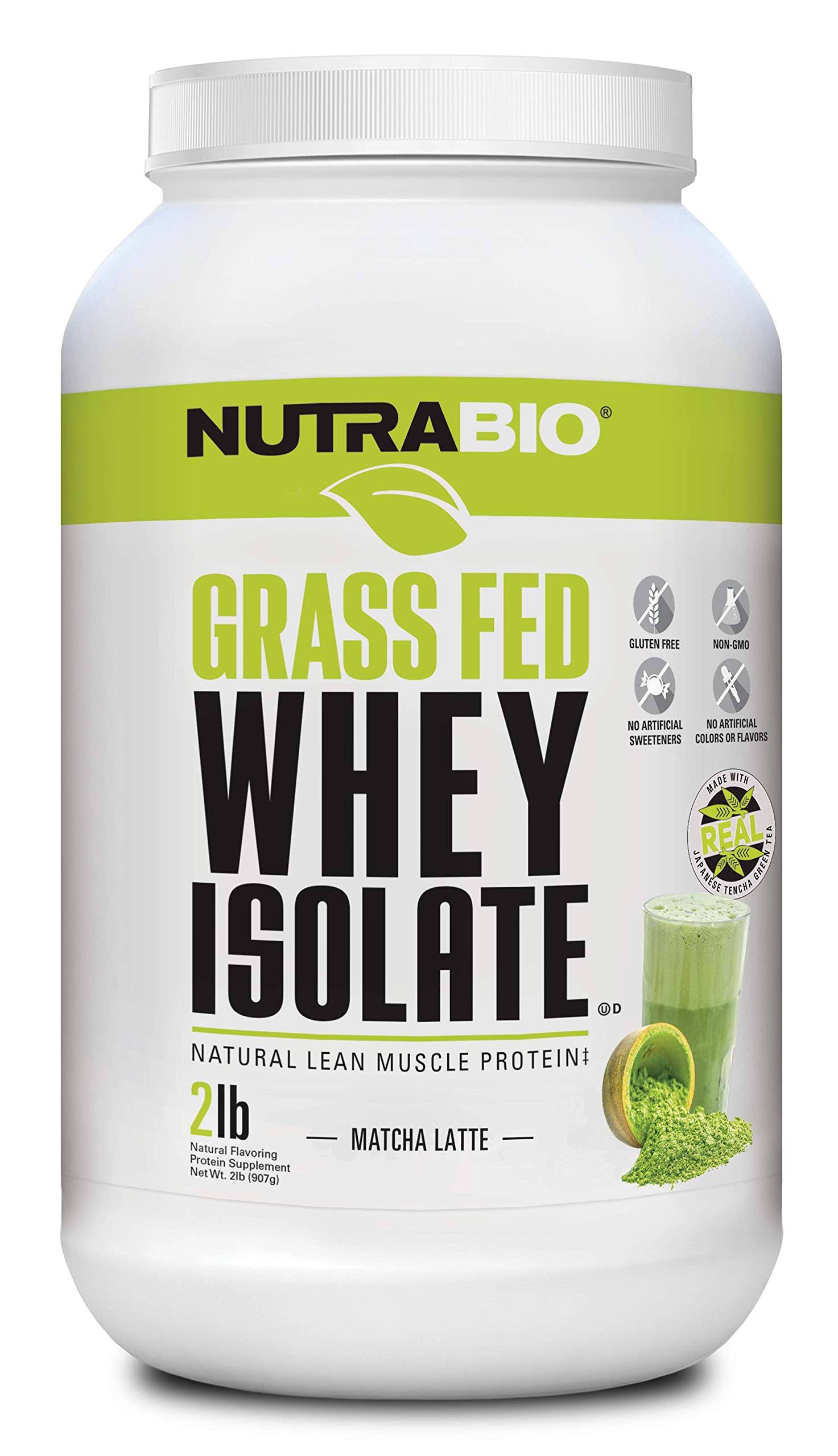 NutraBio - Grass Fed Whey Isolate 2 lbs / Matcha Latte