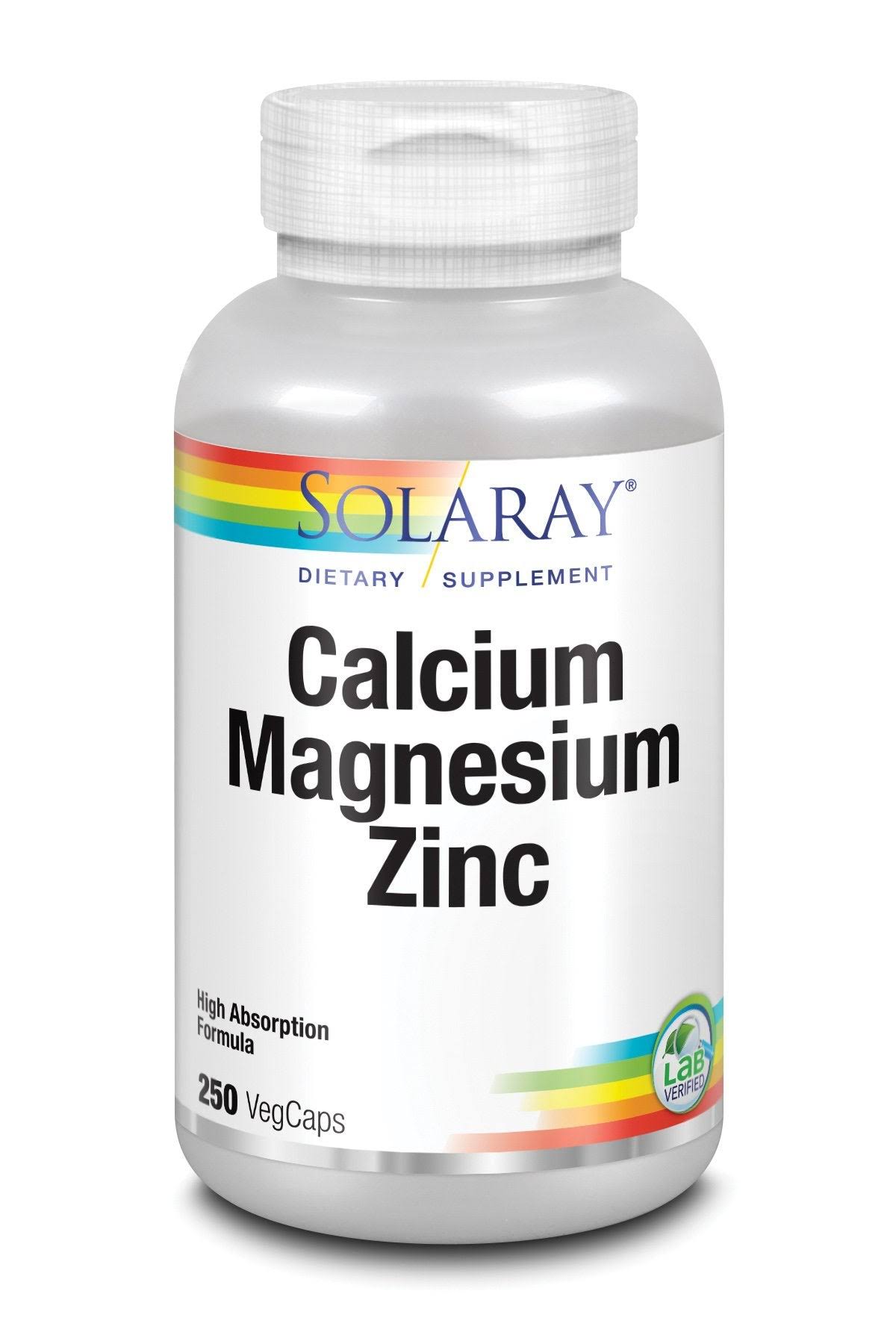 Solaray Calcium Magnesium Zinc - 250 Vegetarian Capsules