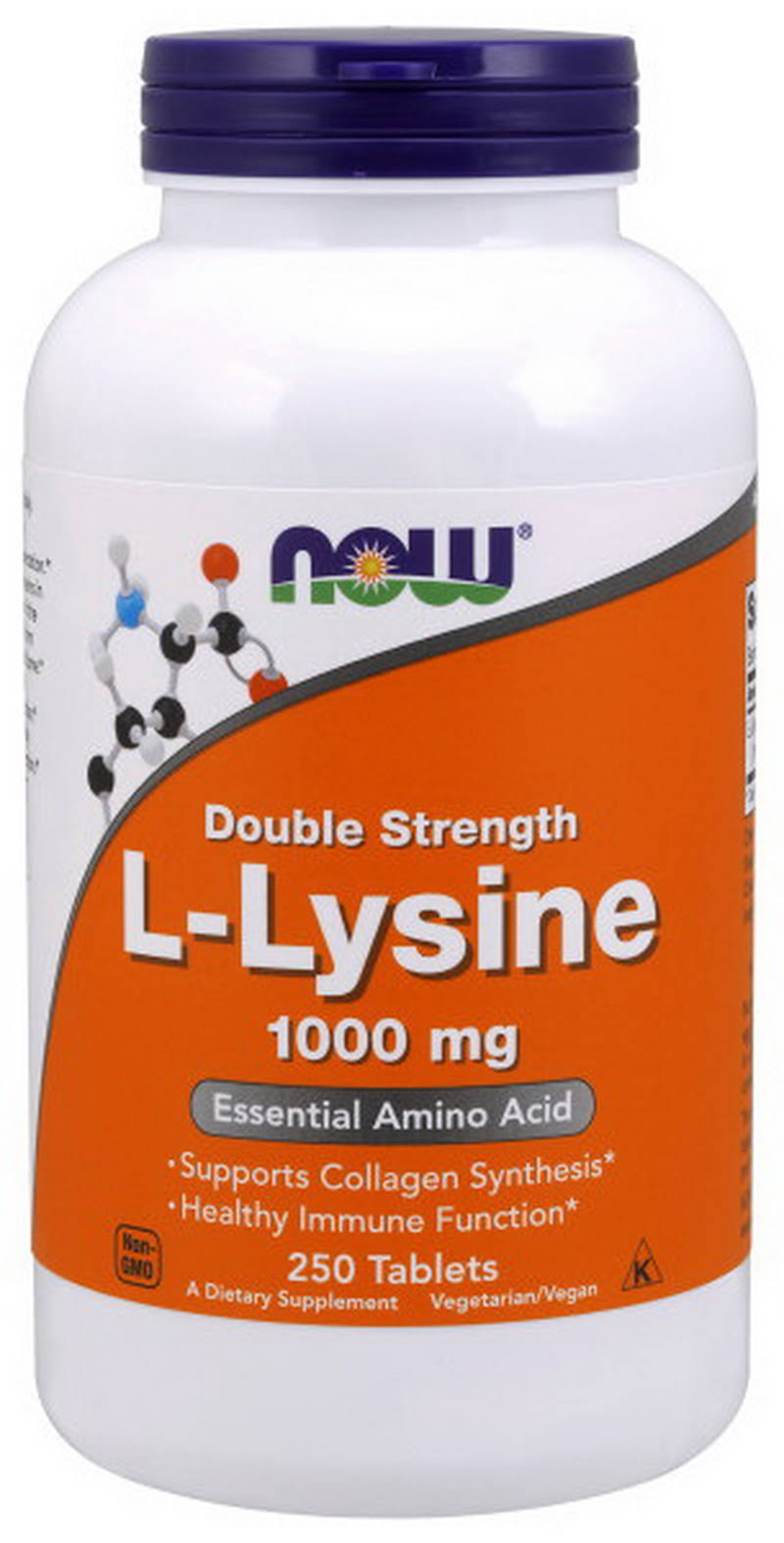 NOW Foods, L-Lysine, Double Strength 1000 mg, 250 Tablets