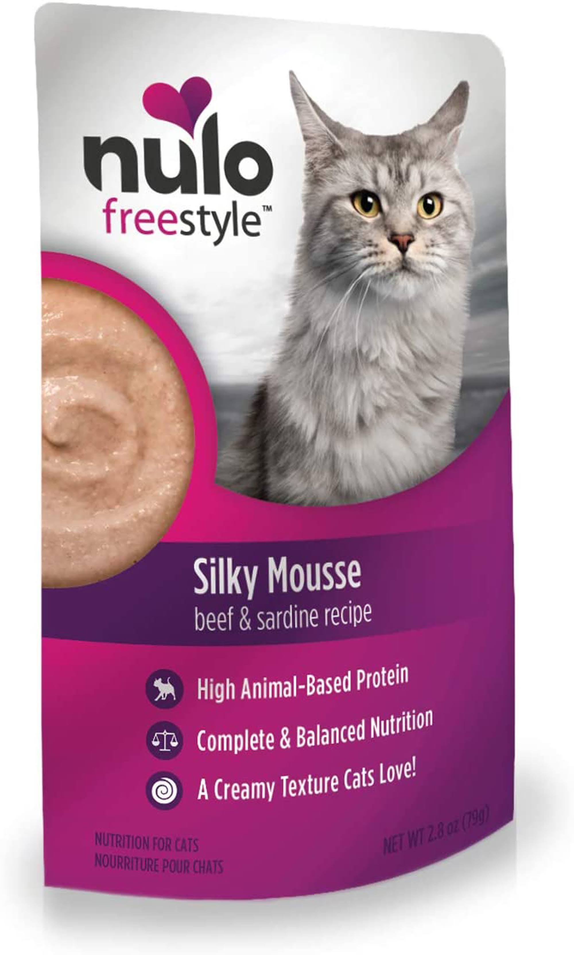 Nulo Freestyle Cat Silky Mousse, Beef & Sardine, 2.8-oz Pouch