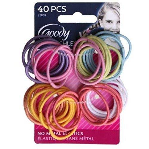 Goody Ouchless Medium Hair Elastics - 2mm, 40ct, Assorted Colors