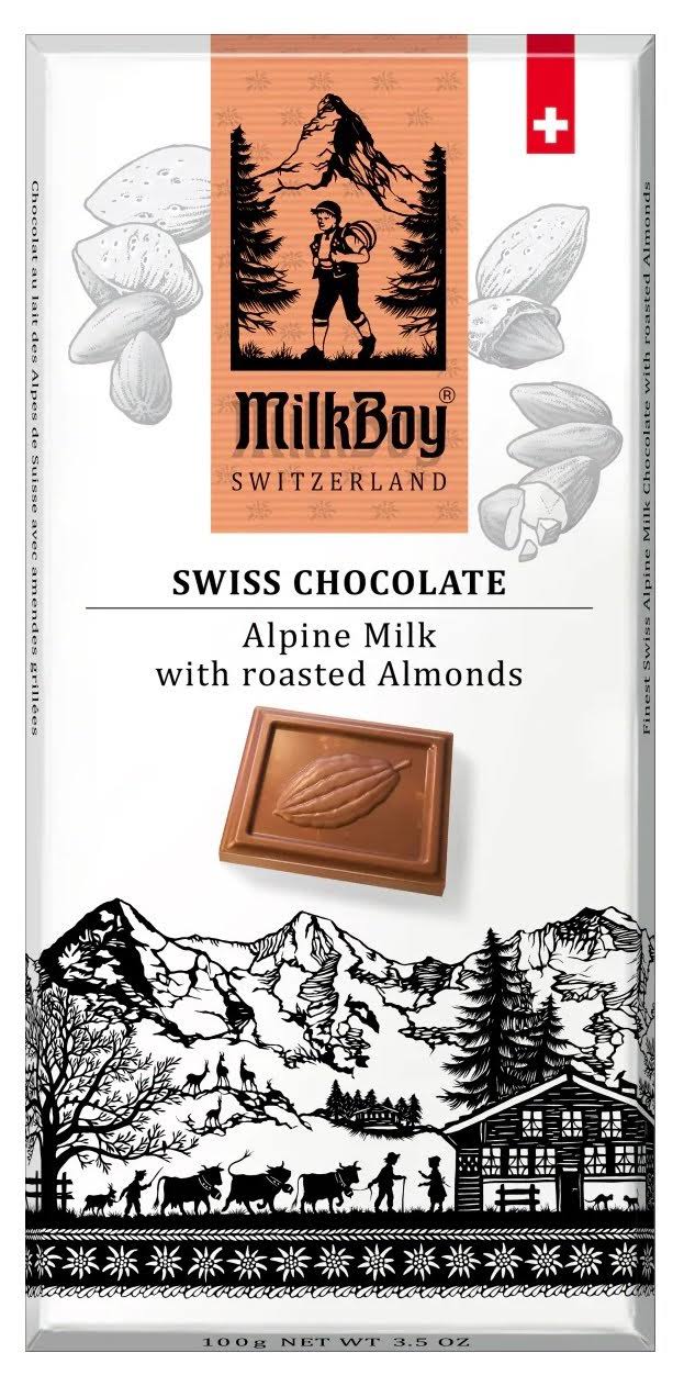 Milkboy Swiss Chocolate with Roasted Almonds 3.5 oz