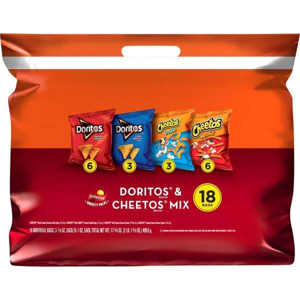 Frito Lay Doritos & Cheetos Mix - 18 bags, 17.62 oz