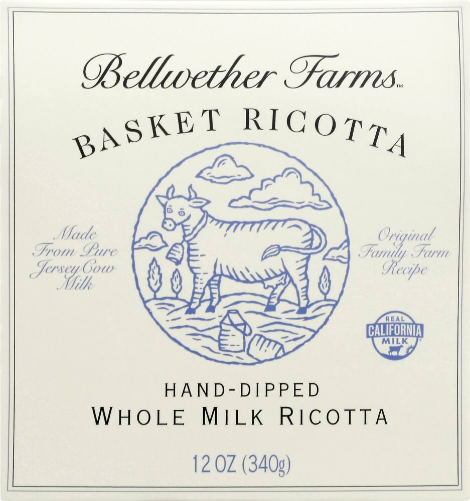 Bellwether Farms Basket Ricotta, Whole Milk, Hand-Dipped - 12 oz