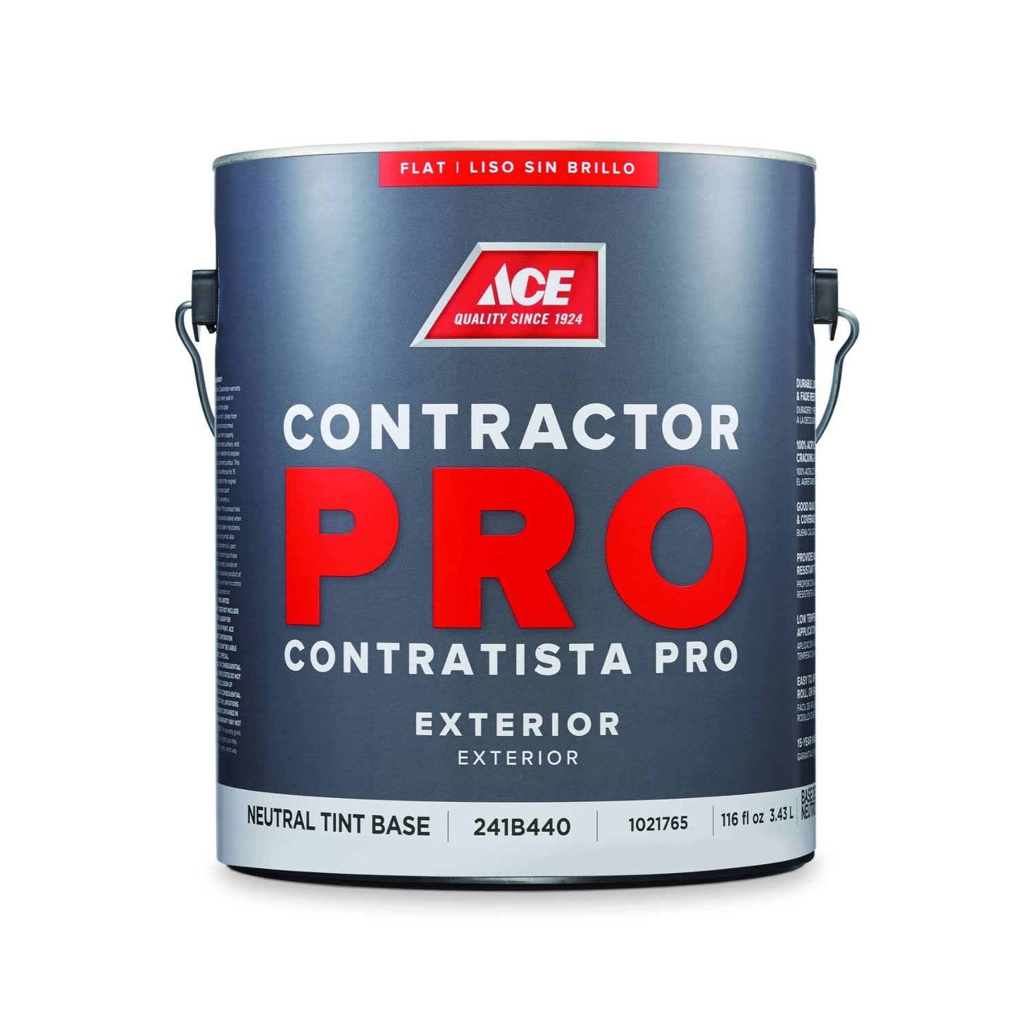 Ace Contractor Pro Flat Tint Base Neutral Base Acrylic Latex Paint Exterior 1 gal.