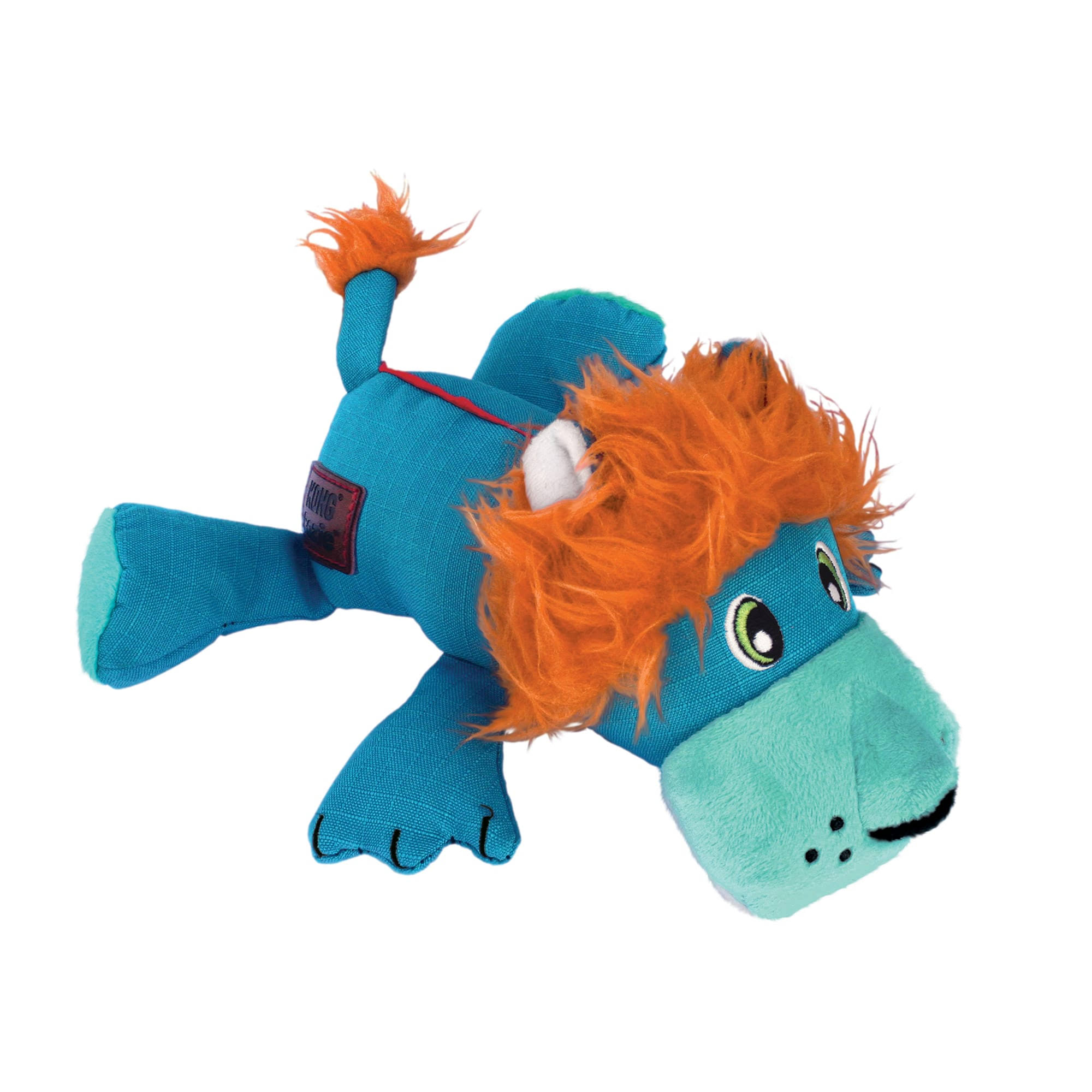 Kong Cozie Ultra Lucky Lion Chew Dog Toy - Large, Blue/Orange