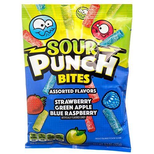 Sour Punch Bites Assrtd Flv 3.7 oz Wholesale, (12 - Pack)