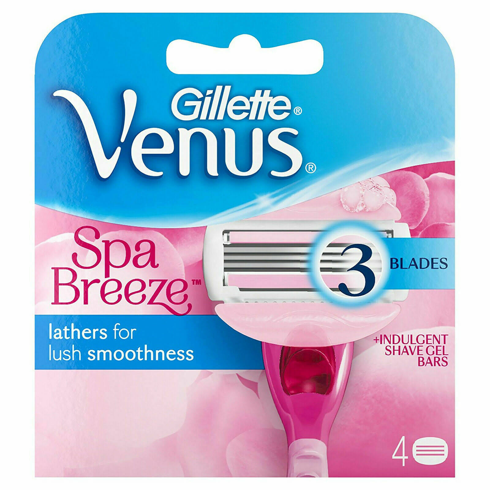 Gillette Venus Comfortglide Spa Breeze Women's Razor Blades - Pink, 4 Count